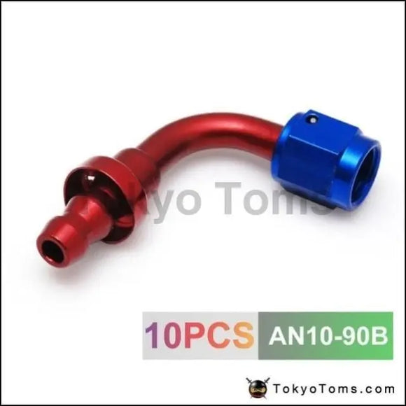 10pcs /set 90Degree High Performance AN-10 Hose End Fitting Aluminum Oil cooler hose fitting AN10-90B