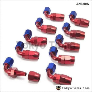 10pcs /set 90Degree High Performance AN8 Hose End Fitting Aluminum Oil cooler hose fitting  AN8-90A