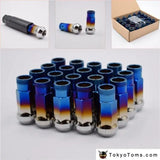 Stainless Steel Roasted Blue Lug Nuts Wheel Nuts Spline Wheel Lock Nut Iron With Dust Plug 20pcs/set - Tokyo Tom's