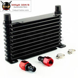 0-An 32Mm 10 Row Engine/transmission Racing Coated Aluminum Oil Cooler+Fitting Oil Cooler