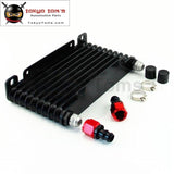 0-An 32Mm 10 Row Engine/transmission Racing Coated Aluminum Oil Cooler+Fitting Oil Cooler