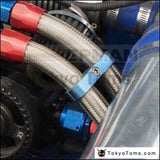 1 Blue Universal -An 10 Billet Oil/fuel/water Hose Turbo Separator Divider Clamp Oil Cooler