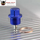 1 Pcs Engine Magnetic Oil Pan Drain Plug Bolt Anodized Crush Washer M20 X 1.5 Blue