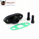 1 Pcs Turbo Oil Drain Outlet Flange Gasket Adapter Kit 10An Male Fitting T3 T4 Black/silver
