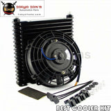 10-An 32Mm 17 Row Engine Racing Coated Aluminum Oil Cooler+7 Electric Fan Kit Oil Cooler