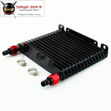 10-An 32Mm Aluminum 15 Row Engine/transmission Racing Oil Cooler W/ Fittings Black