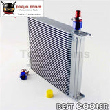 10-An Universal 34 Row Aluminum Engine Transmissio Oil Cooler + Fitting