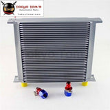 10-An Universal 34 Row Aluminum Engine Transmissio Oil Cooler + Fitting