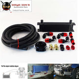 10 Row 248mm AN10 Universal Engine Oil Cooler British Type+M20Xp1.5 / 3/4 X 16 Filter Relocation+3M AN10 Oil Line Kit  Black