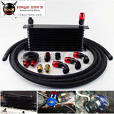 10 Row 262Mm An10 Universal Engine Oil Cooler Trust Type+M20Xp1.5 / 3/4 X 16 Filter Relocation+3M