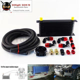 10 Row 262mm AN10 Universal Engine Oil Cooler Trust Type+M20Xp1.5 / 3/4 X 16 Filter Relocation+3M AN10 Oil Line Kit  Black