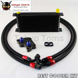 10 Row Engine Oil Cooler Kit For Bmw Mini Cooper S Supercharger R53 Black