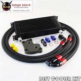 10 Row Engine Oil Cooler Kit For Bmw Mini Cooper S Supercharger R53 Black