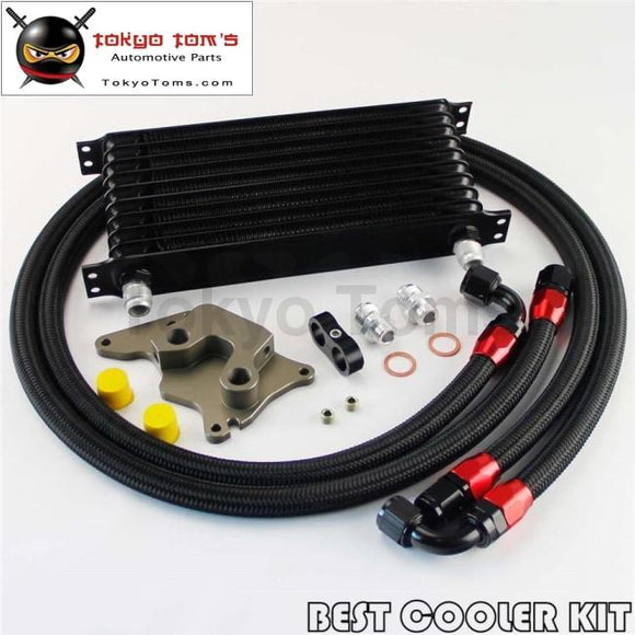 10 Row Engine Oil Cooler Kit For Bmw Mini Cooper S Supercharger R56 Black