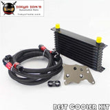 10 Row Engine Oil Cooler Kit For Bmw Mini Cooper S Supercharger R56 Black