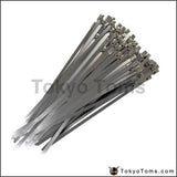 100X Exhaust Heat Stainless Steel Cable Ties Wrap Metal Tie Extra Long & Wide Large For Bmw E60 E61