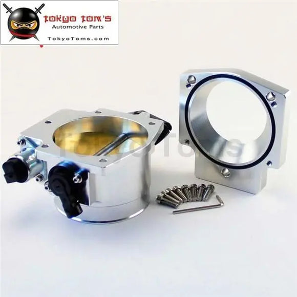 102Mm Throttle Body W/ Tps Iac + Adapter Plate For Ls Ls2 Ls3 Ls6 Ls7 Lsx Silver