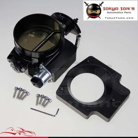 102Mm Throttle Body W/ Tps +Manifold Adapter Plate For Ls Ls2 Ls3 Ls6 Ls7 Lsx Black