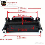 10An 32Mm 10 Rows Universal Engine Oil Cooler+Thermostat Sandwich Plate Cooler