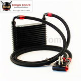 10An 32Mm 13 Rows Universal Engine Oil Cooler+73 Degree Thermostat Sandwich Plate Kit Cooler