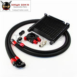 10An 32Mm 15 Rows Universal Engine Oil Cooler+73 Degree Thermostat Sandwich Plate Kit Cooler