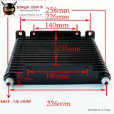 10An 32Mm 17 Rows Universal Engine Oil Cooler+73 Degree Thermostat Sandwich Plate Kit Cooler