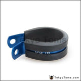 10Pcs X An3 An4 9.5Mm I.d Blue/black Aluminium Rubber Lined Cushioned P Clamp / Clip Oil Cooler