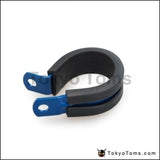 10Pcs X An8 15.90Mm I.d Black/blue Aluminium Cushioned P Clip / Tubing Clamp Oil Cooler