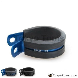 10Pcs X An8 15.90Mm I.d Black/blue Aluminium Cushioned P Clip / Tubing Clamp Oil Cooler