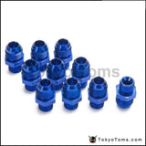 10Pcs/lot Aluminum Straight Fuel Fittings Adaptor Male Blue Thread For All Oil Coole / Tank Line