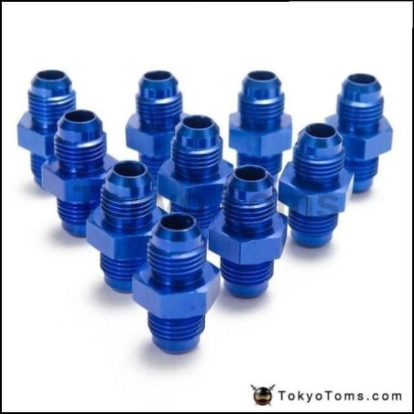 10Pcs/lot Blue 6An An6 Flare Union Aluminum Fitting Hose End Connector Adapter For Oil Cooler/gauge