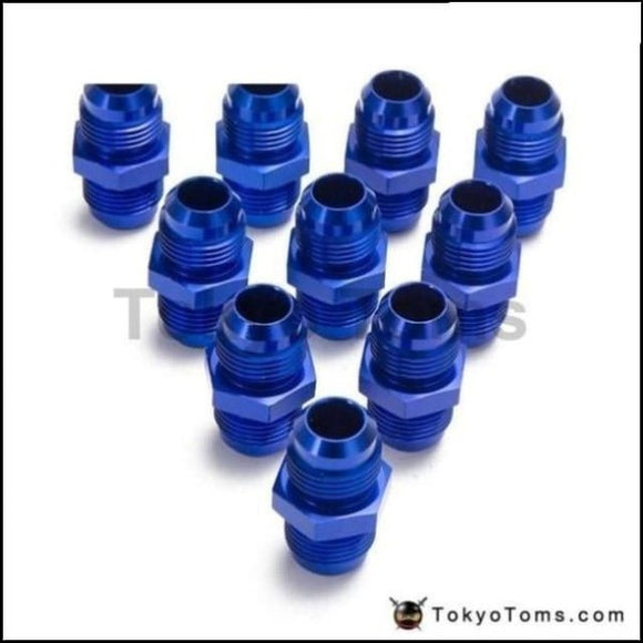 10Pcs/lot Blue An8-An8 Male Blued Anodized Aluminum Union Adapter Fittings For All Oil Coole / Fuel