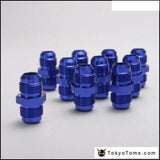 10Pcs/lot Blue An8-An8 Male Blued Anodized Aluminum Union Adapter Fittings For All Oil Coole / Fuel