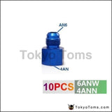 10Pcs/lot Fitting Flare Reducer Female 4An To Male -6An Blue Aluminum Nickel Plated 6Anw-4Ann Oil