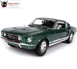 1:18 1967 Ford Mustang Gta Fastback Muscle Alloy Car Model Diecast Model Toy Green