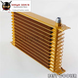13 Row Aluminum 10An Turbo Engine Transmission Oil Cooler Fit Universal Gold Csk Performance