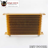 13 Row Aluminum 10An Turbo Engine Transmission Oil Cooler Fit Universal Gold Csk Performance