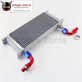 13 Row AN10 Universal Aluminum Engine Transmission 248mm Oil Cooler British Type W/ Fittings Kit Silver