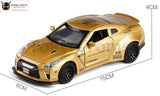 1:32 Nissan Gtr Race Alloy Car Model Diecasts Toy Vehicles With Pull Back Flashing For Kids Gifts