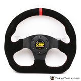 13" 330mm Flat Spoke Suede Leather Steering Wheels [TokyoToms.com]
