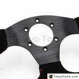 13" 330mm Flat Spoke Suede Leather Steering Wheels [TokyoToms.com]