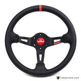 13" 330mm Red Full Speed Steering Wheel Leather Deep Dish [TokyoToms.com]