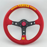 13" 330mm Red Leather VX "Style" Steering Wheel [TokyoToms.com]