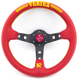 13" 330mm Red Leather VX "Style" Steering Wheel [TokyoToms.com]