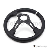 13" 330mm White Full Speed Steering Wheel Leather Deep Dish [TokyoToms.com]