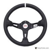 13" 330mm White Full Speed Steering Wheel Leather Deep Dish [TokyoToms.com]