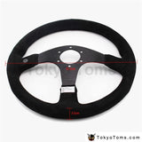 14" 350mm Mgen Style Suede Leather Steering Wheel [TokyoToms.com]