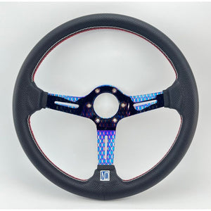 14" 350mm ND Titanium Scale Style Steering Wheel [TokyoToms.com]