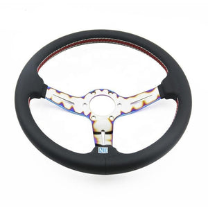 14" 350mm Titanium Style Steering Wheel [TokyoToms.com]