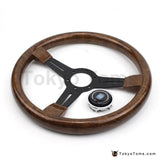 14" 350mm Torino Steering Wheel Wooden Texture Flat [TokyoToms.com]